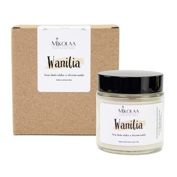 Świeca Zapachowa Świeca sojowa Świeczka zapachowa Wanilia 120 ml Na prezent