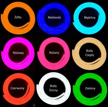 НАБОР НЕОНОВЫХ СВЕТОДИОДОВ 4м IP65 БЛОК ПИТАНИЯ Желтый