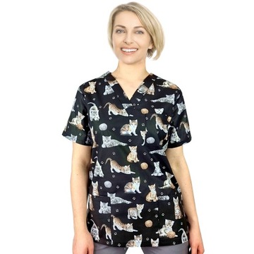 Bluza medyczna damska fartuch kolorowy wzorek XS