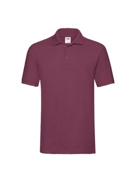 FRUIT OF THE LOOM PREMIUM Koszulka Polo Męska Bez Nadruku BORDOWA rozm: XL