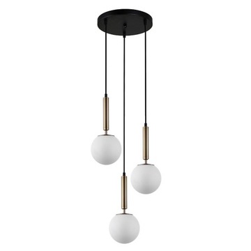 Potrójna nowoczesna lampa wisząca mleczne kule RAVENA PND-2324-3A GD+OPAL
