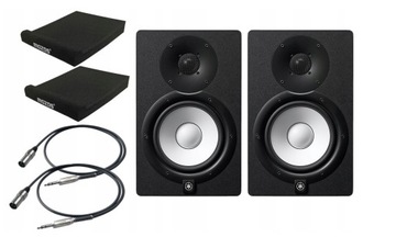 YAMAHA HS7 CZARNE MONITORY STUDYJNE AKTYWNE + PADY ISO M + KABLE SYGNAŁOWE
