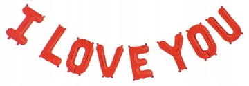 BALONY foliowe NAPIS I LOVE YOU czerwony LITERY walentynki wesele ślub