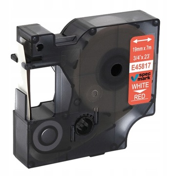 Taśma do DYMO D1 45817 19mm Czerwona/Biały