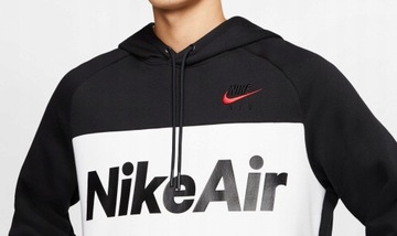 BLUZA MĘSKA NIKE AIR r. XL bawełniana z kapturem czarna czerwona biała