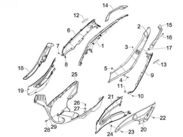 НИЖНИЙ ОБТЕКАТЕЛЬ ПЛУГА ПЛАСТИКОВЫЙ GILERA RUNNER 2005-2017