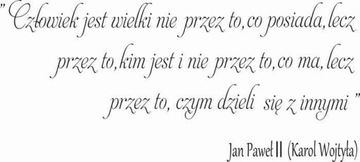 Naklejka na ścianę cytat napis Człowiek jest