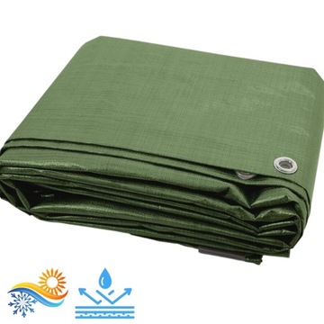 PLANDEKA ZIELONA 12x8m MATA SUPER MOCNA MEGA GRUBA