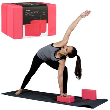 Kostki klocki do jogi ćwiczeń pilates blok zestaw AVENTO x2