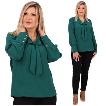 BLUZKA DAMSKA Z KOKARDĄ WIĄZANA POD SZYJĄ ELEGANCKA PRODUKT POLSKI