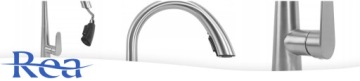 REA ROSS КУХОННЫЙ смеситель, МАТОВЫЙ НИКЕЛЬ, INOX, ВЫДВИЖНОЙ ИЗЛИК