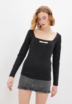 Calvin Klein Jeans bluzka koszulka czarna CK s 36