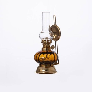 Mosiężna lampa naftowa LN1 szkło - kolory h. 160 mm