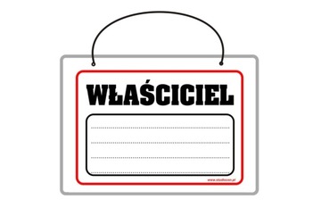 Tabliczka laminowana WŁAŚCICIEL do sklepu - A5