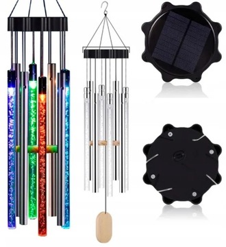 Lampki SOLARNE LED DZWONKI ogrodowe GIRLANDA RGB