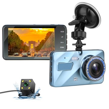 WIDEOREJESTRATOR FULL HD KAMERA SAMOCHODOWA COFANIA PRZÓD TYŁ POLSKIE MENU