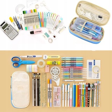 БОЛЬШОЙ МНОГОФУНКЦИОНАЛЬНЫЙ ЧЕХОЛ ДЛЯ КАРАНДАШ, ДВА ОТДЕЛЕНИЯ, СУМКА