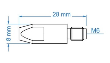 Контактный наконечник MB25 TW25 MB36 M6 1,0 АЛЮМИНИЙ