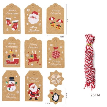 1 комплект рождественских подарочных карт Kraft