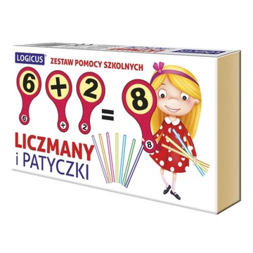 Liczmany Lizaki Plakietki matematyczne + patyczki
