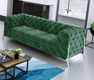 Sofa 3-osobowa Pikowana Chesterfield Glamour duża