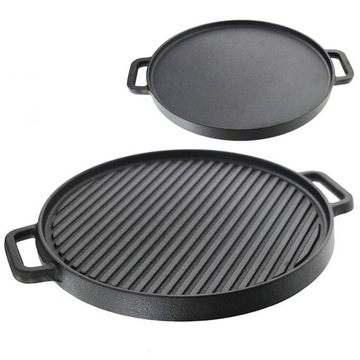 PŁYTA GRILLOWA PATELNIA ŻELIWNA DWUSTRONNA 30CM