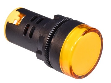 LAMPKA KONTROLKA STEROWNICZA LED 12V 22MM żółta
