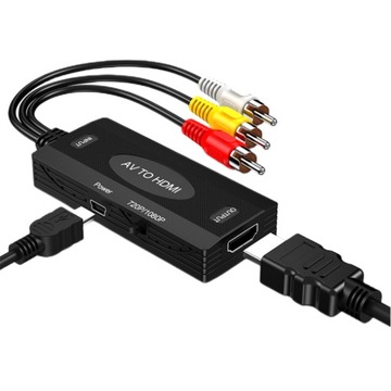 Konwerter RCA DO HDMI Adapter AV CINCH CVBS 1080