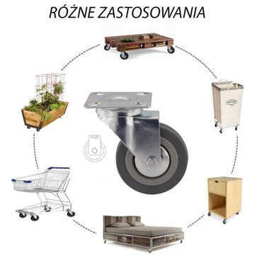 Диаметр колеса 75, тележка, полка, шкаф, стол 1ППГУМ75