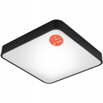 PLAFON NATYNKOWY LED czarny LAMPA SUFITOWA 40cm KWADRAT do pokoju PANEL