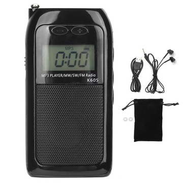 K-605 Mini MP3 Odtwarzacz FM/SW/MW Cyfrowe