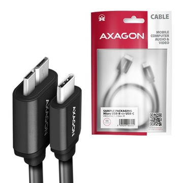 Kabel Przewód USB-C do micro mikro USB-B Twardego Dysku Smartfona 1 m