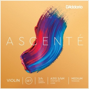 STRUNY DO SKRZYPIEC 3/4 D'ADDARIO ASCENTE KOMPLET