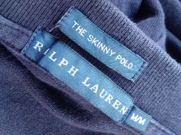 RALPH LAUREN skinny polo granatowa koszulka M 38 S