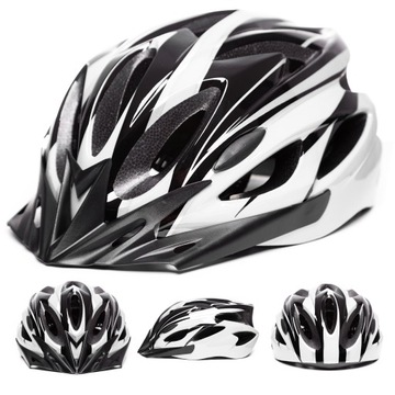 Kask rowerowy męski damski BIAŁY CZARNY miejski regulowany M L 54 - 62 cm