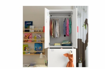 ИКЕА СМАСТАД Гардероб с электроприводом высота белая береза/штанга платяная 60x57x196 см