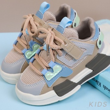 Детская спортивная обувь, легкая дышащая повседневная обувь с застежками-липучками f