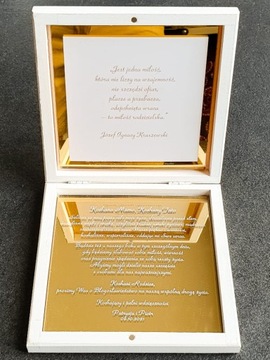 Zaproszenie dla rodziców na ślub, otwierane LUSTRO