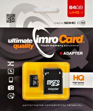 Karta Pamięci IMRO microSD 64GB 10 UHS 100MB/s