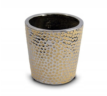 Ceramiczna Osłonka Doniczka Ozdobna Srebrny Wanilia Oldsilver H:13cm Polnix