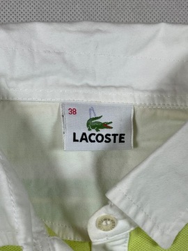 Lacoste Polo Damskie Paski Zielone Logo Unikat Klasyk 38 XS S