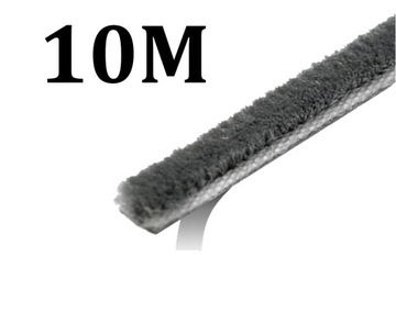 Szczotka odbojowa uszczelka z klejem SZARA 4,8x4 mm niska kurzowa - 10M