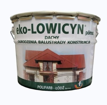 Farba Eko Lowicyn Szary Antracyt 10l RAL7016 Półmat Polifarb Łódź