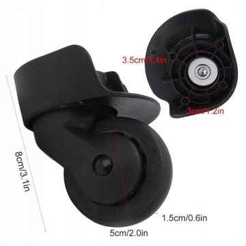 2 ПРОЧНЫХ ВРАЩАЮЩИХСЯ КОЛЕСА ДЛЯ БАГАЖНОГО ЧЕМОДАНА