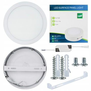 PANEL PLAFON LED OKRĄGŁY NATYNKOWY 24W 1800LM