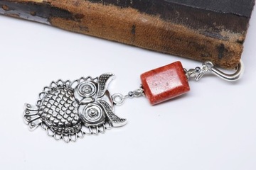 ЗАКЛАДКА сова КОРАЛЛ подарок Деду Морозу