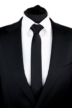Мужской галстук гладкий тонкий тонкий сельдь черный 5 см