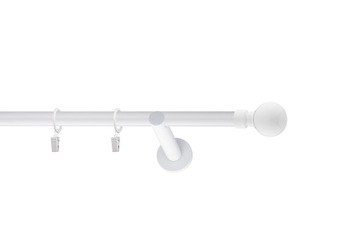 Karnisz metalowy pojedynczy Biały 180cm 19 mm LUNA różne wzory