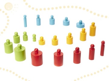 РАЗНОЦВЕТНЫЕ ДЕРЕВЯННЫЕ ЦИЛИНДРЫ МОНТЕССОРИ для детей