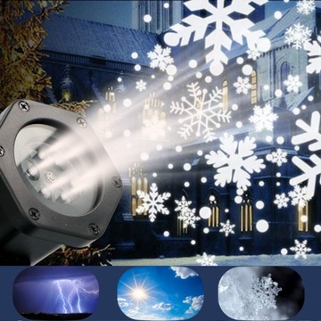 ЛАЗЕРНЫЙ проектор + рождественский светодиодный прожектор ПРОЕКТОР 12 КАРТ 6 Вт 48 УЗОРОВ